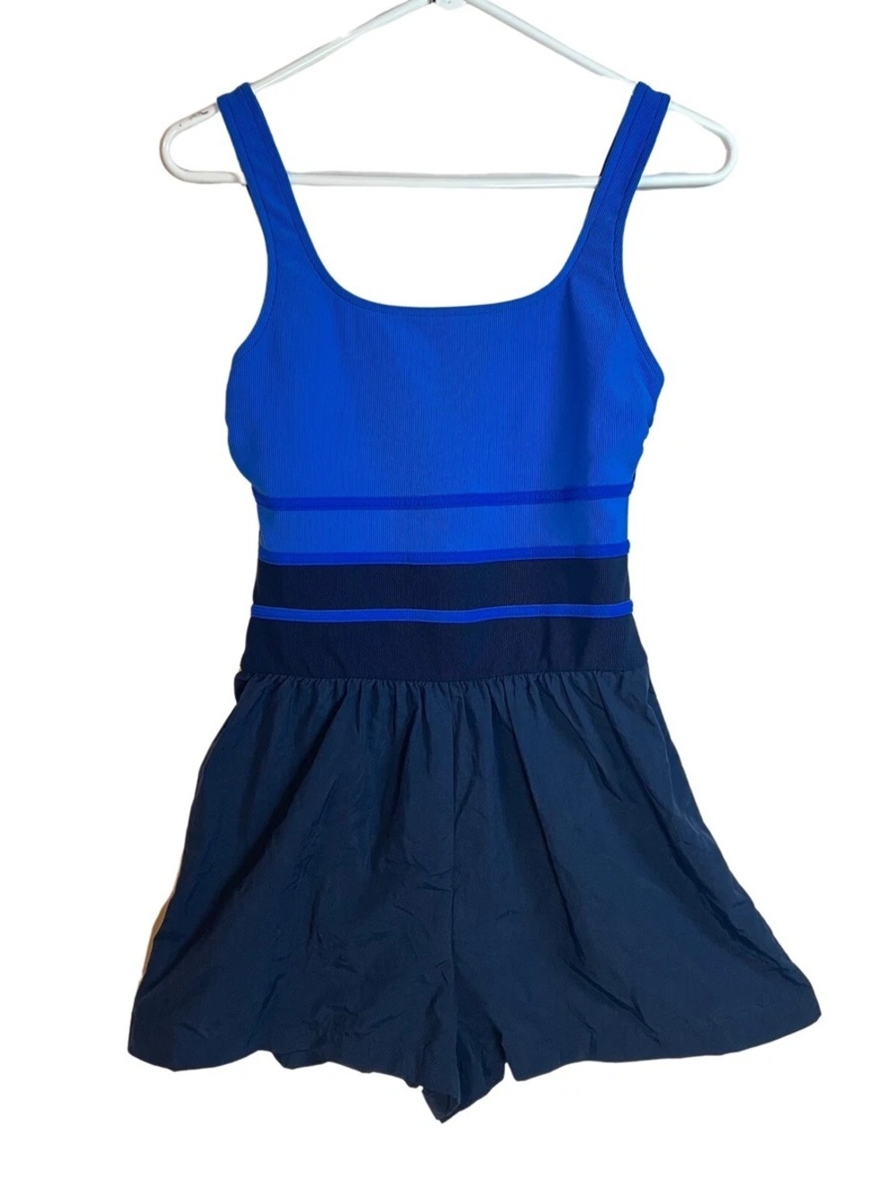 Womens Blue and Navy One-Piece Swim‎ Dress
